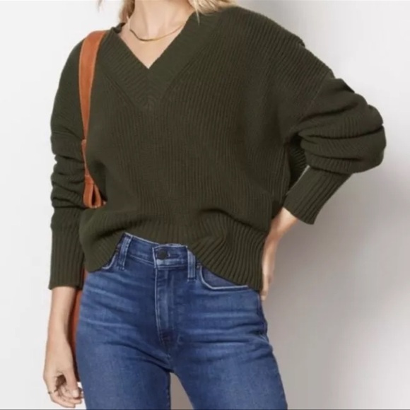 Pistola V-neck Forest Green Sweater - Picture 1 of 4